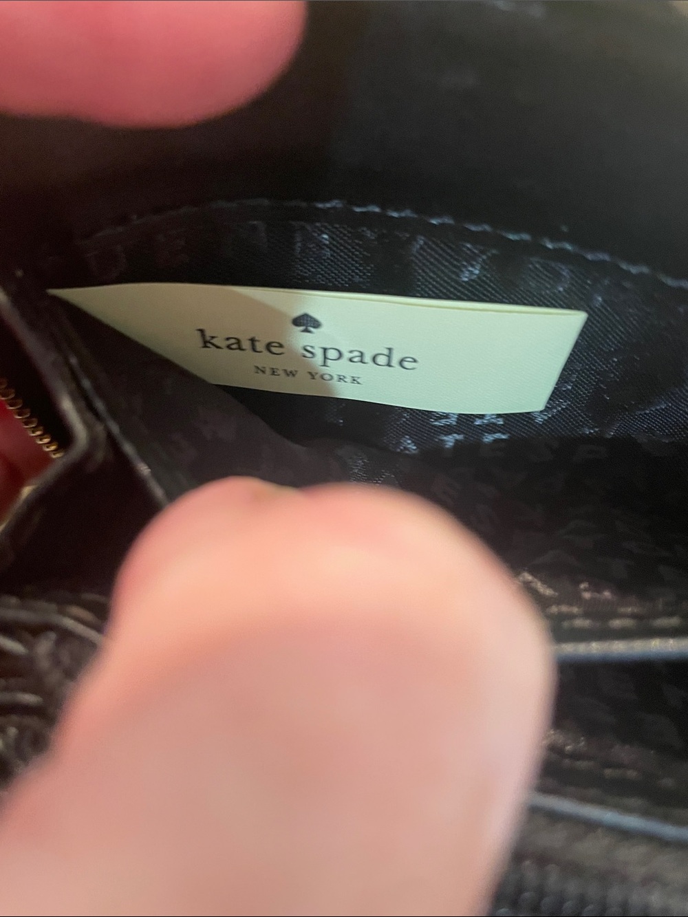 kate spade Black Pebbled Leather Key & Card Holder with Keyring - Picture 2 of 6